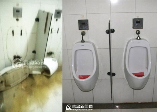 独家：妇儿医院男厕尿液横流 院方已整改