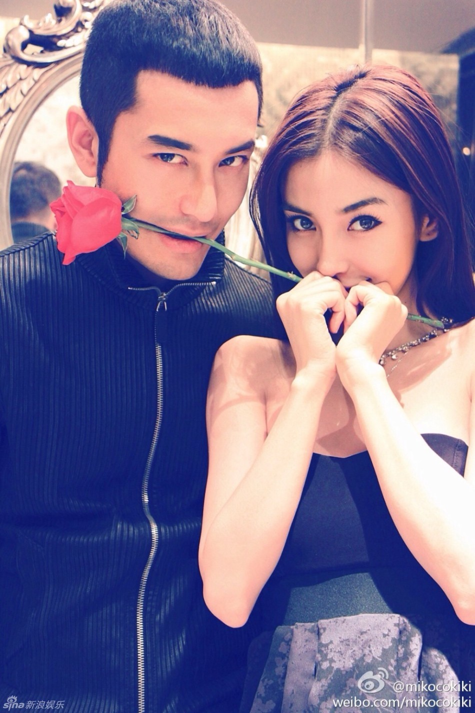 黄晓明Angelababy恩爱写真 深情拥吻浪漫调情