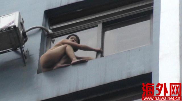 吸毒女子全裸跳楼