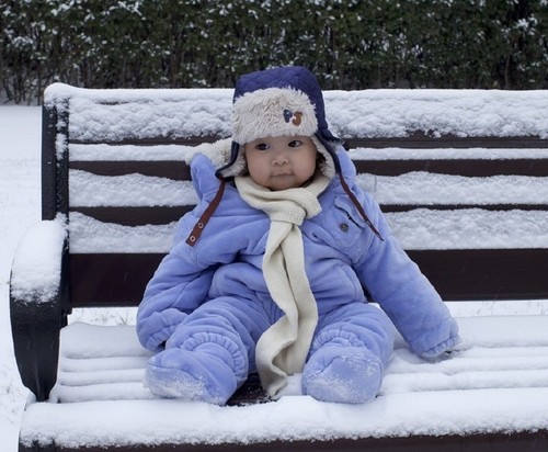姚晨带儿子玩雪 网友赞小土豆越来越精灵